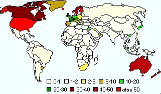 Densit internet nel mondo